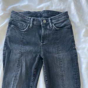 All Saints Grace Ankle Fray Skinny Jeans in Gray-Black Size 26